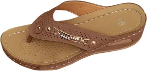 Leather Sandals Women Comfortable Arch Support Wide Fit Plantar Fasciitis Orthopedic Sandal Non Slip Walking Slipper