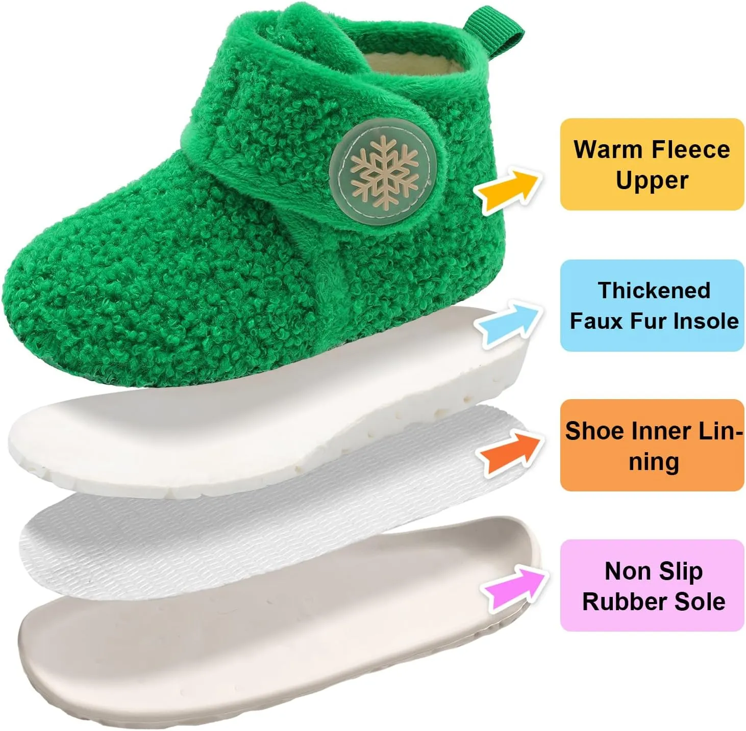 LeIsfIt Toddler Slippers Boys Girls House Slippers Kids Winter Boots Warm Lightweight House Shoes with Non-Slip Sole