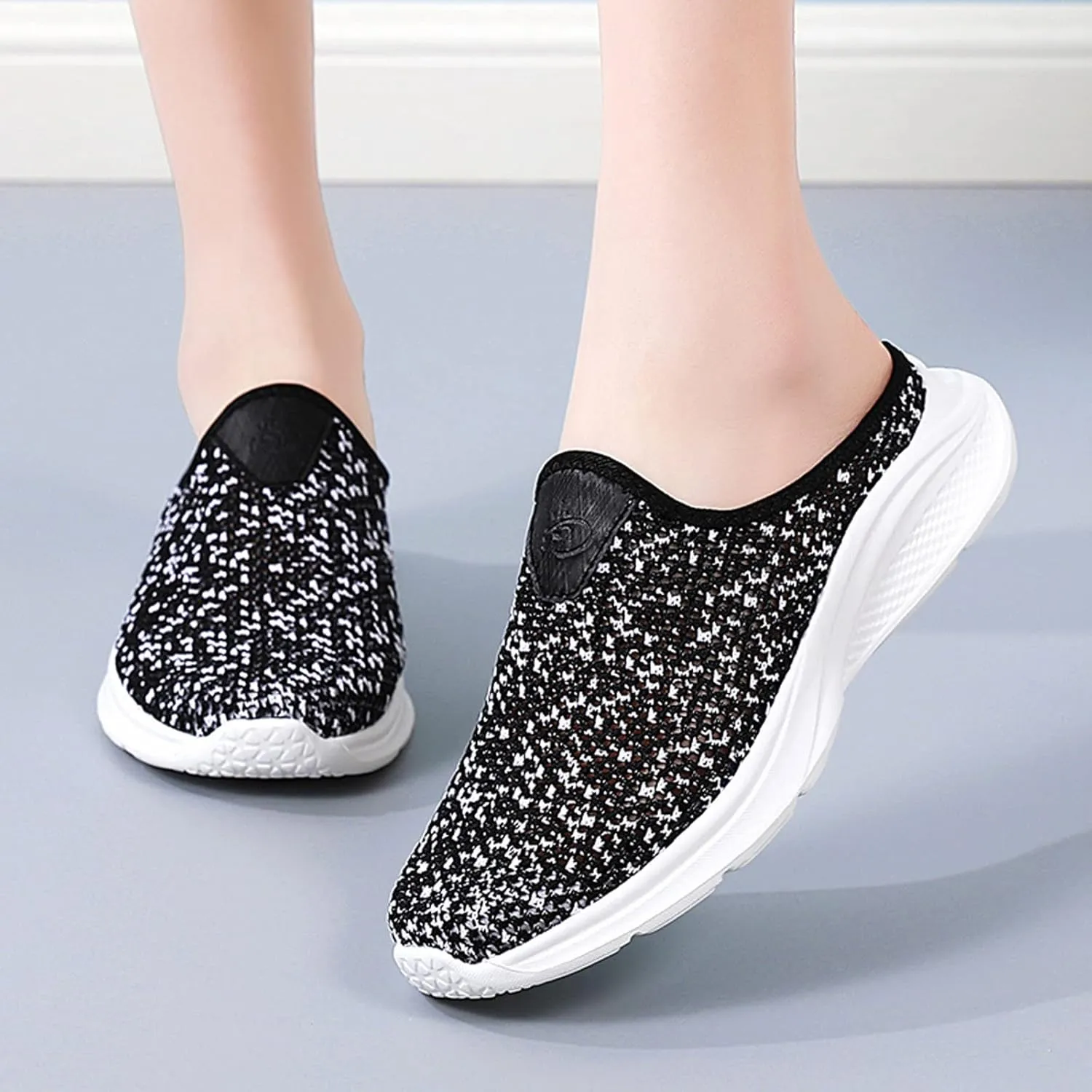 Leisure Women's Slip On Travel Soft Sole Comfortable Shoes Womens Casual Slip on Shoes to Wear with Casual Dresses (Black, 7.5)