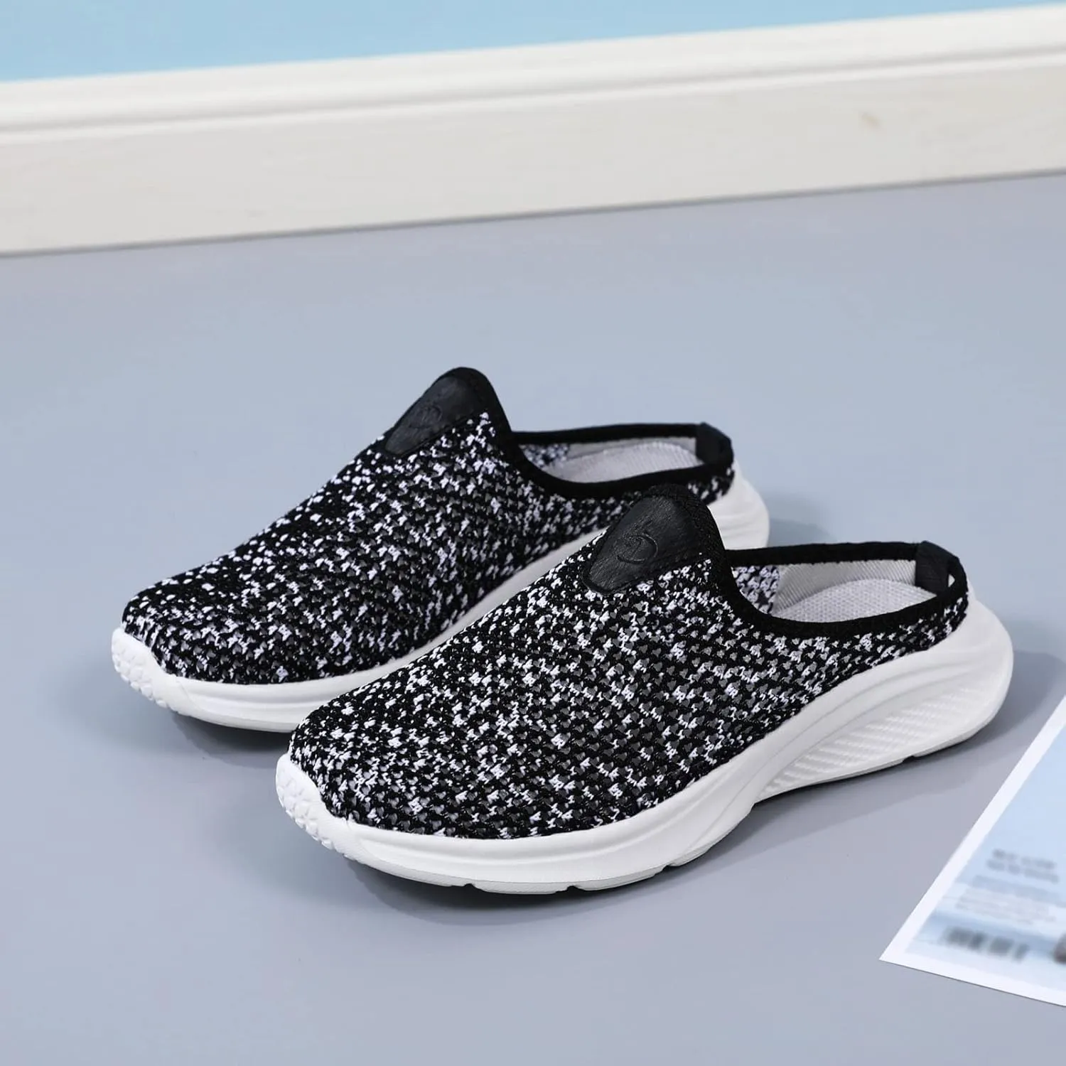 Leisure Women's Slip On Travel Soft Sole Comfortable Shoes Womens Casual Slip on Shoes to Wear with Casual Dresses (Black, 7.5)