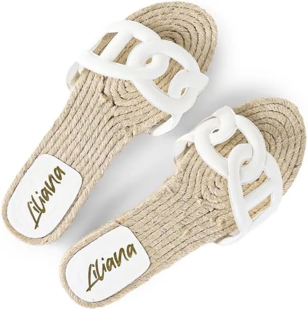 Liliana Comfortable Espadrille Flat Sandal with PU Foam Upper - Lightweight Platform, Breathable Design, Summer Beach Shoes, AILEEN-1