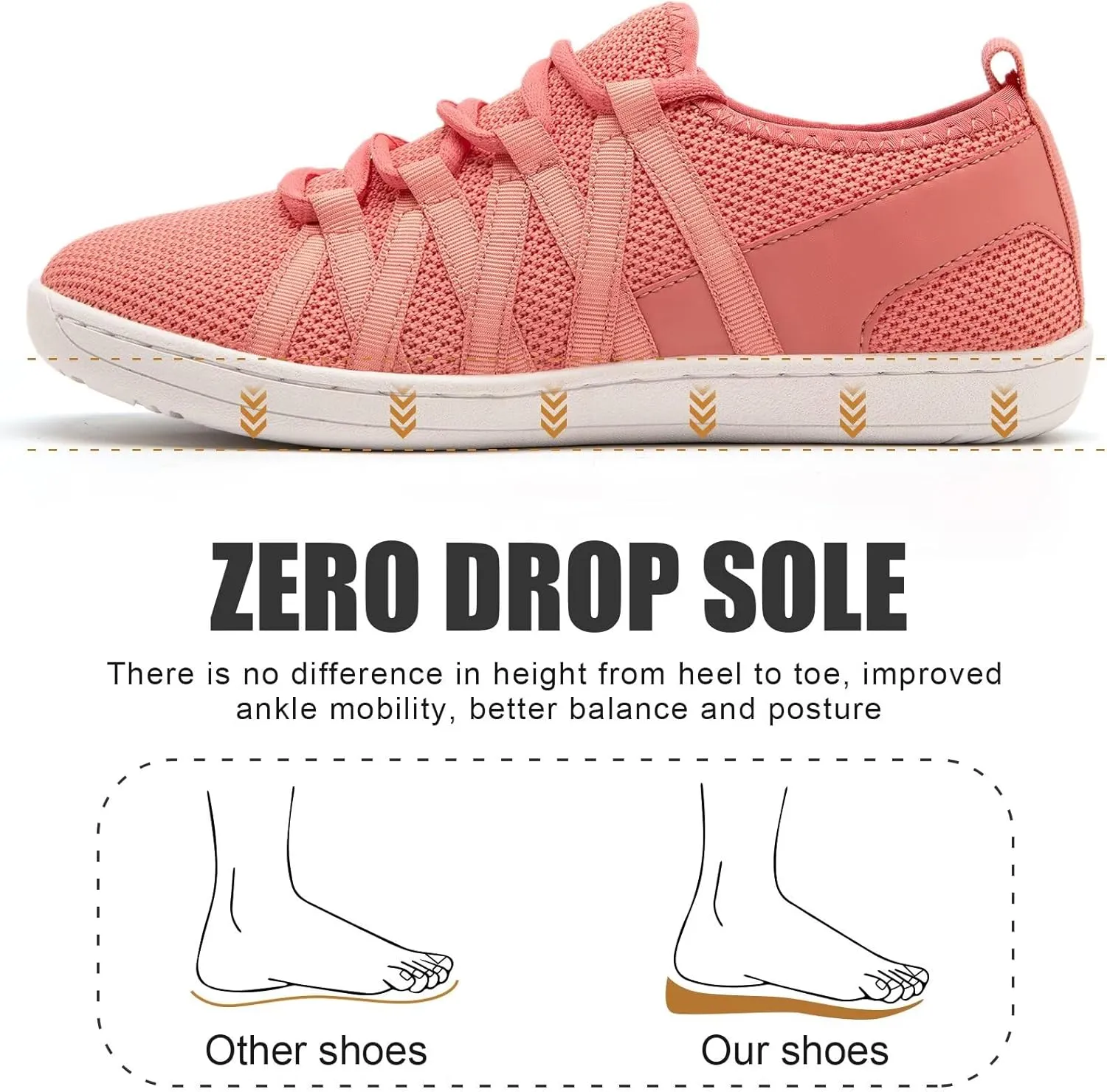 Linenghs Barefoot Shoes Women Minimalist Wide Toe Box Walking Shoes Zero Drop Sole Width Fashion Sneaker Trail Runner
