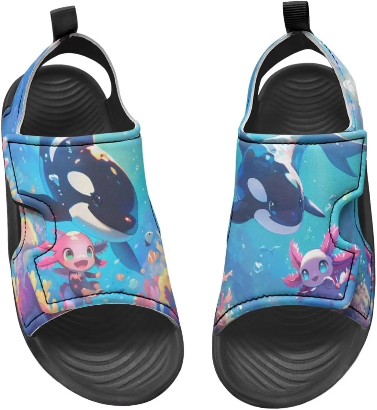 Little Girls Axolotl Star Sport Sandals Kids Toddler Causal Open Toe Outdoor Summer Shoes Hiking Water Sandals