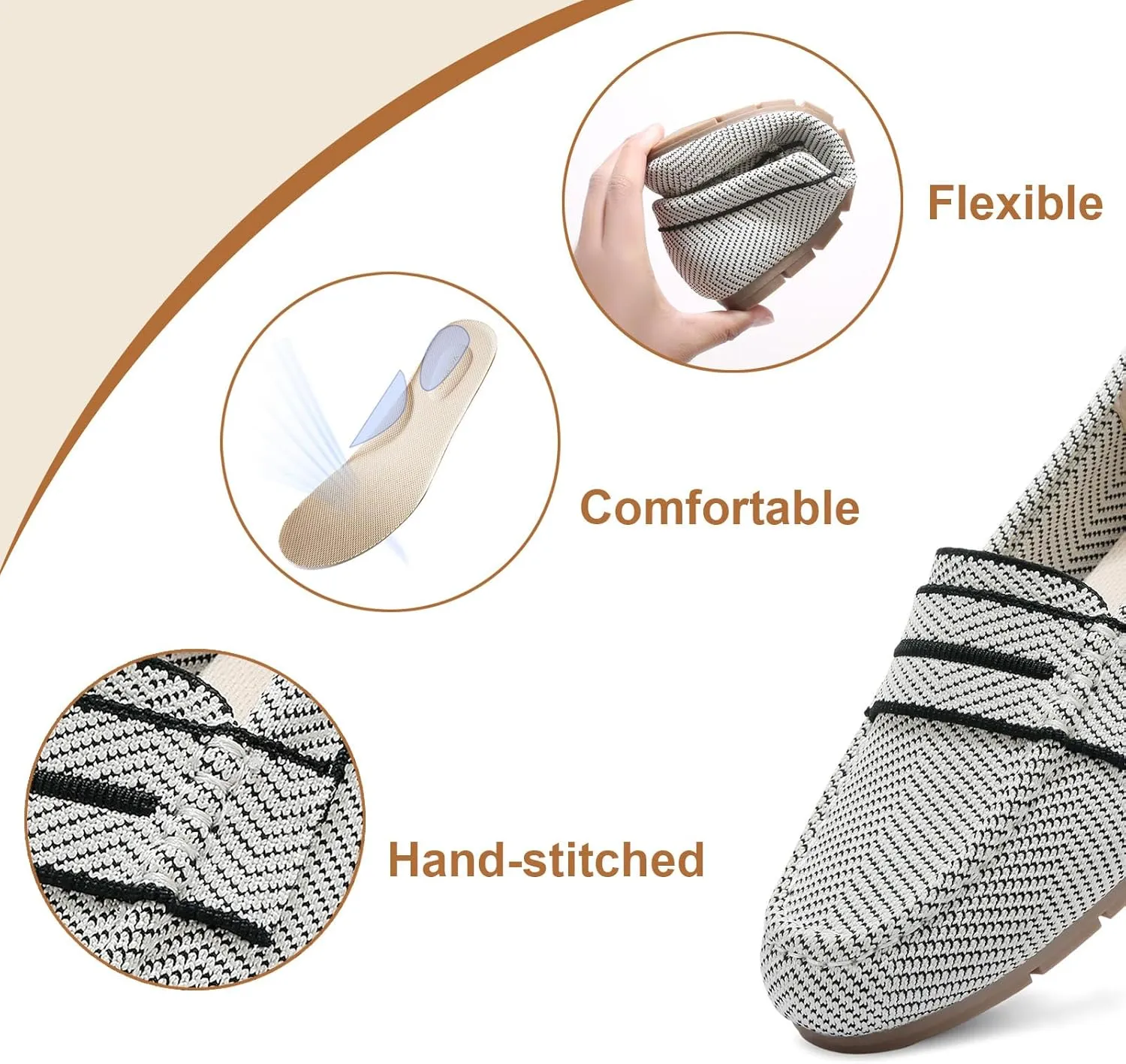 Loafers for Women Comfortable Slip on Work Flats Shoes Womens Dressy Casual Walking Shoes