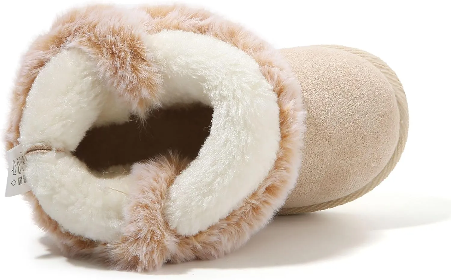 LONSOEN Kids Girls Boys Winter Warm Boots Suede Lightweight Faux Fur Lined Mid Calf Snow Boots for Toddler/Little Kid