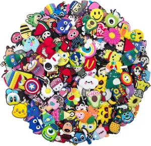 Lot of 30,50,100 Random Bulk Shoe Decorations and pins, Cute and Cool for DIY Accessories for Shoes, Sandals, and More