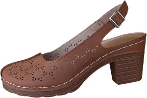Low Chunky Heels for Women Bohemian Wide Width Arch Support Sandals Summer Closed Toe Ankle Strap Mary Janes Sandals Office Work Shoes