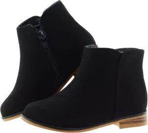 LseLom Girls Boots Ankle Boots for Girls with Zipper Short Suede Booties Fashion Boots for Toddler/Little Kids