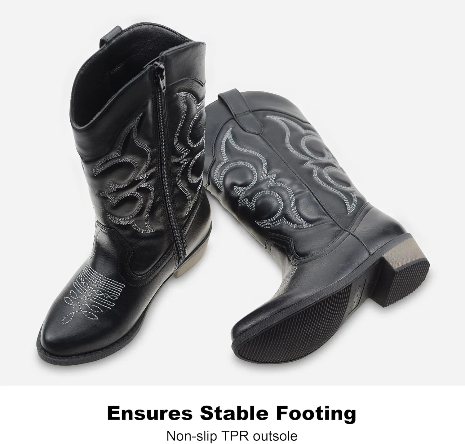 LseLom Girls Cowboy Boots Cowgirl Fashion Ankle Western Boots Boys Boots with Walking Heel Little Kid Big Kid