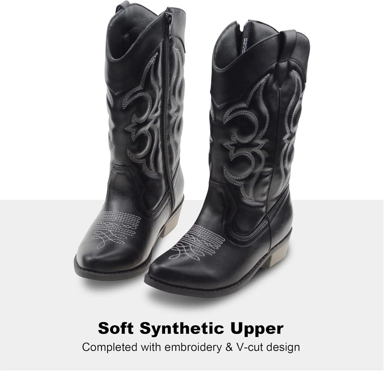 LseLom Girls Cowboy Boots Cowgirl Fashion Ankle Western Boots Boys Boots with Walking Heel Little Kid Big Kid