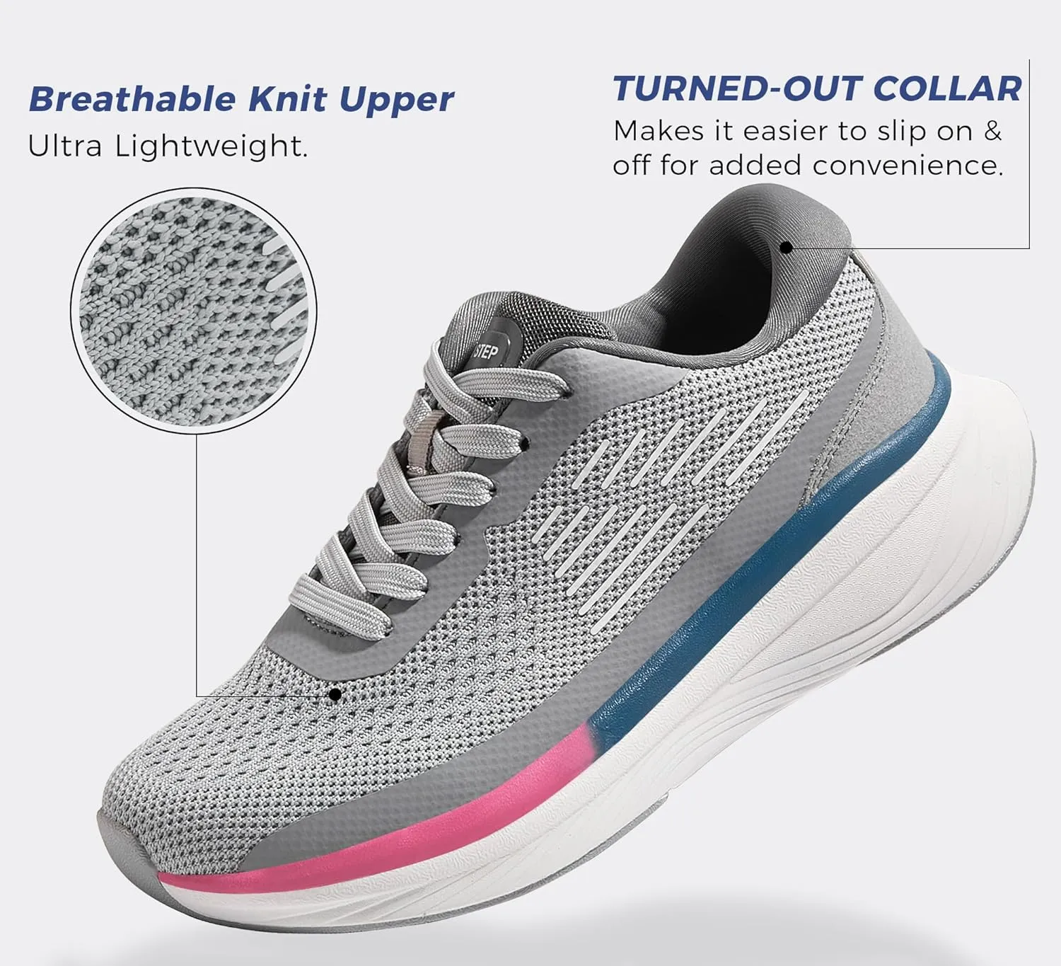 LUCKY STEP Women Running Shoes Chunky Tennis Workout Athletic Sports Gym Sneakers Cross Training Hiking Breathable Non Slip Walking Shoes