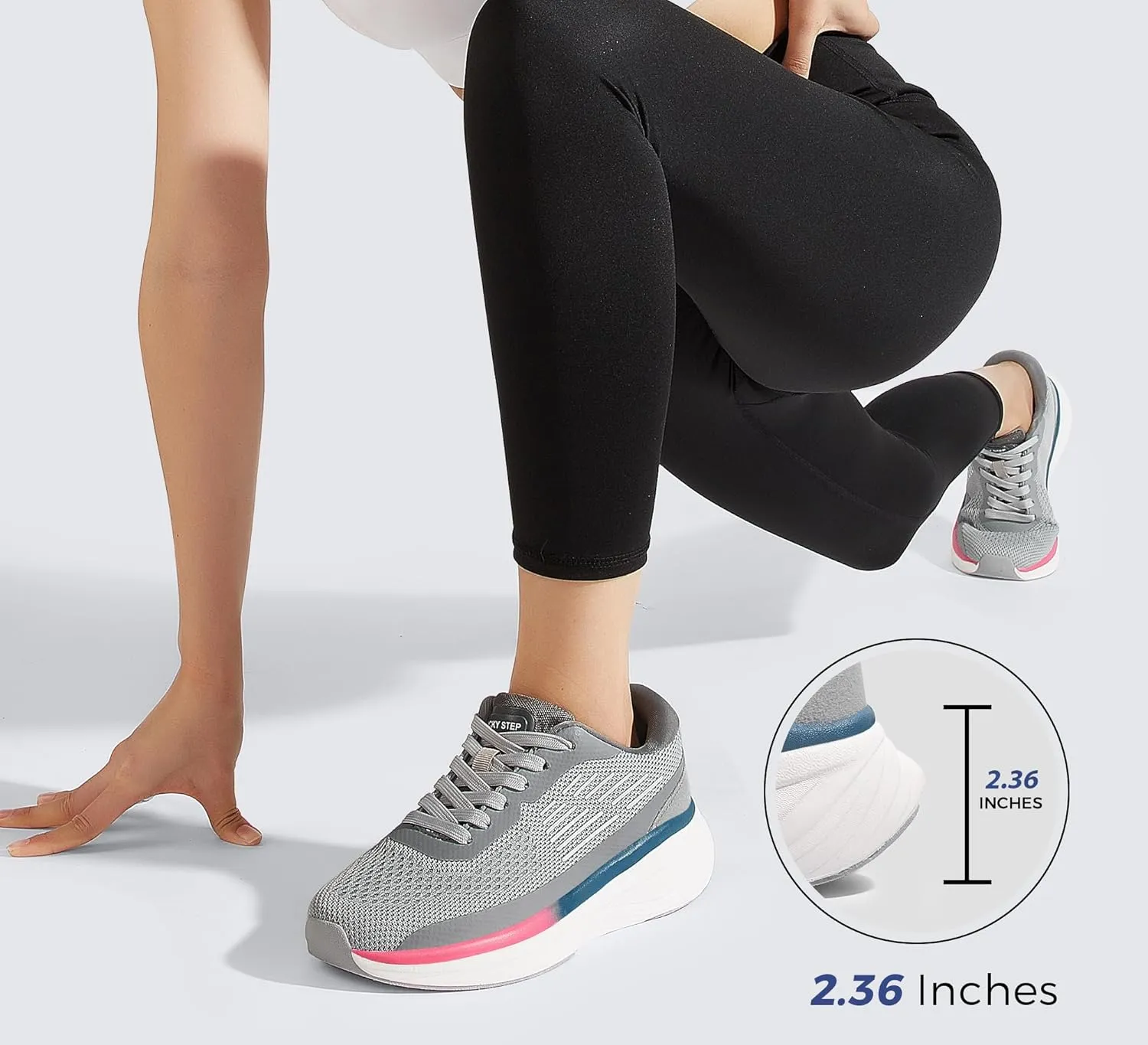 LUCKY STEP Women Running Shoes Chunky Tennis Workout Athletic Sports Gym Sneakers Cross Training Hiking Breathable Non Slip Walking Shoes