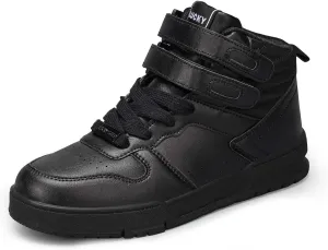 LUCKY STEP Women's High Top Fashion Sneakers Basketball Ankle Boots Walking Tennis Shoes Platform Hook and Loop Casual Faux Leather Sneaker