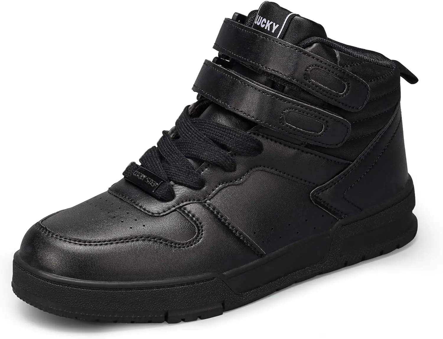 LUCKY STEP Women's High Top Fashion Sneakers Basketball Ankle Boots Walking Tennis Shoes Platform Hook and Loop Casual Faux Leather Sneaker