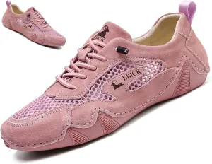 Lymphvity Classic ltalian Handmade Suede Sneakers for Womens,Outdoor Non Slip Low Top Breathable Chukka Boots Sports Beck Walking Casual Shoes