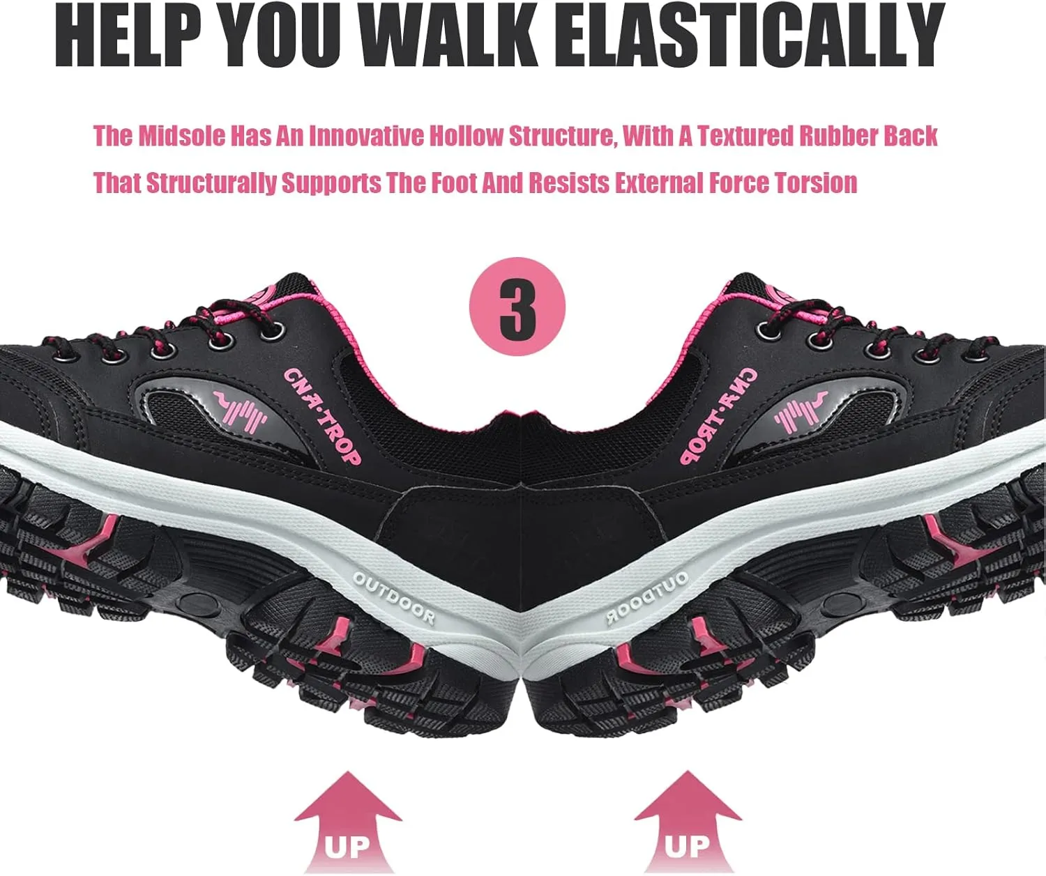 Lymphvity Women's Outdoor Hiking Orthopedic Shoes,Low Breathable Lightweight Lace Up Non Slip Sneakers Trail Trekking Shoes