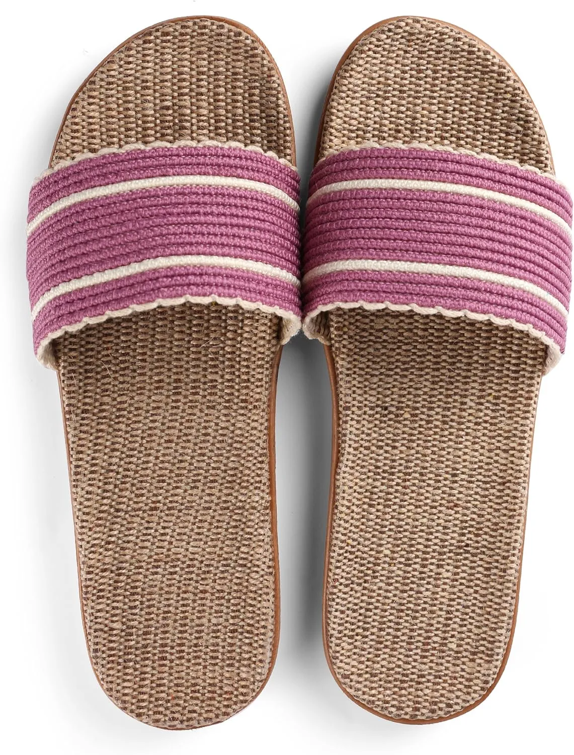 Maggie Lightweight Slide Sandals for Women, Breathable Woven Straw Slippers, Casual Open Toe Shoes, Non-Slip Sole for Indoor Outdoor Use