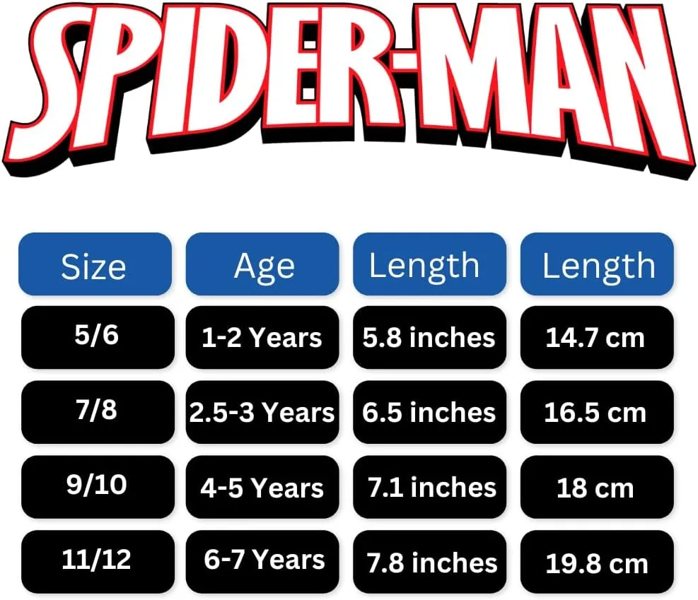Marvel Spiderman Slipper Boots for Boys - The Amazing Spidey House Shoes Indoor Cozy Plush Slippers (sizes: 5-10 Toddlers / 11-12 Little Kids)