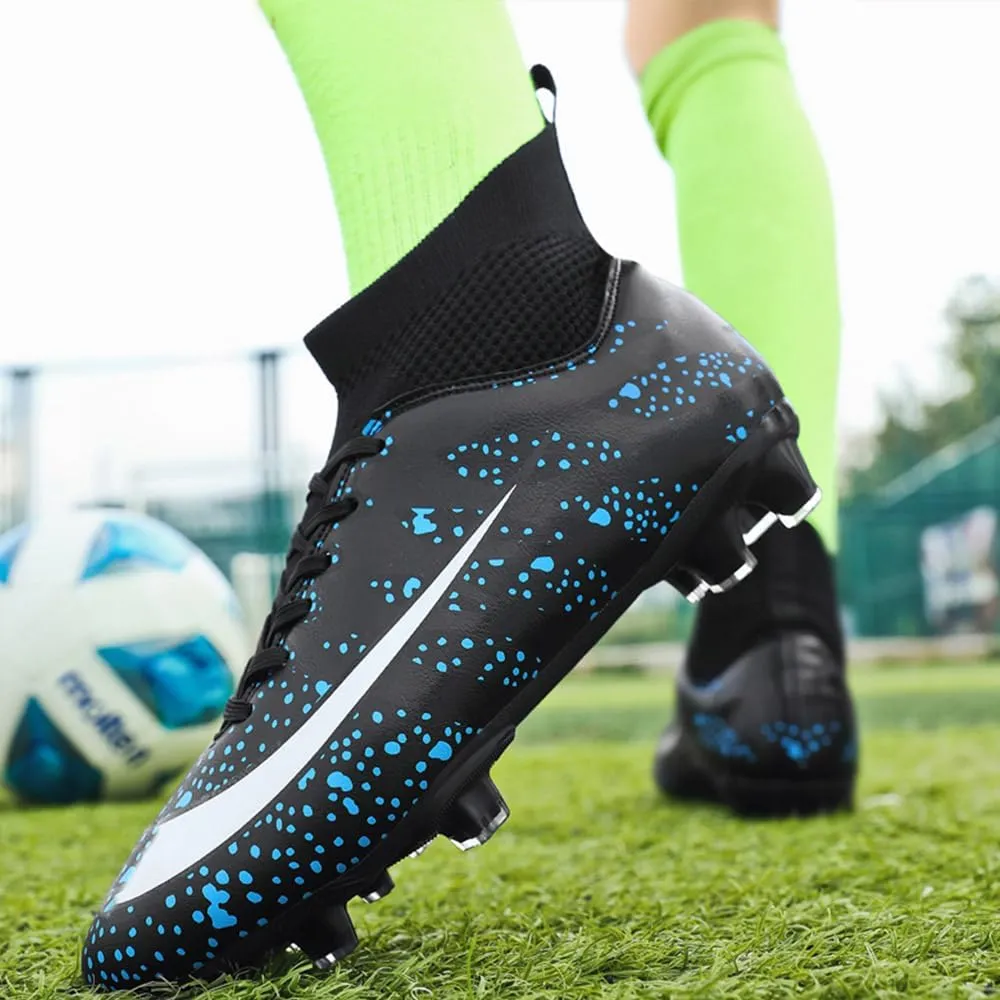 Maylrvjv Men's High-Top Soccer Shoes Big Kids Football Boots Breathable Lightweight Outdoor Indoor Professional Training Sneakers