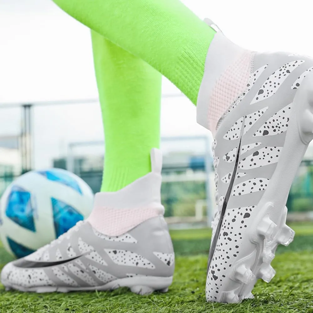 Maylrvjv Men's High-Top Soccer Shoes Big Kids Football Boots Breathable Lightweight Outdoor Indoor Professional Training Sneakers