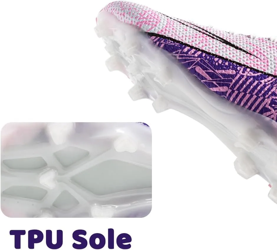 Maylrvjv Men's High-Top Soccer Shoes Big Kids Football Boots Breathable Lightweight Outdoor Indoor Professional Training Sneakers