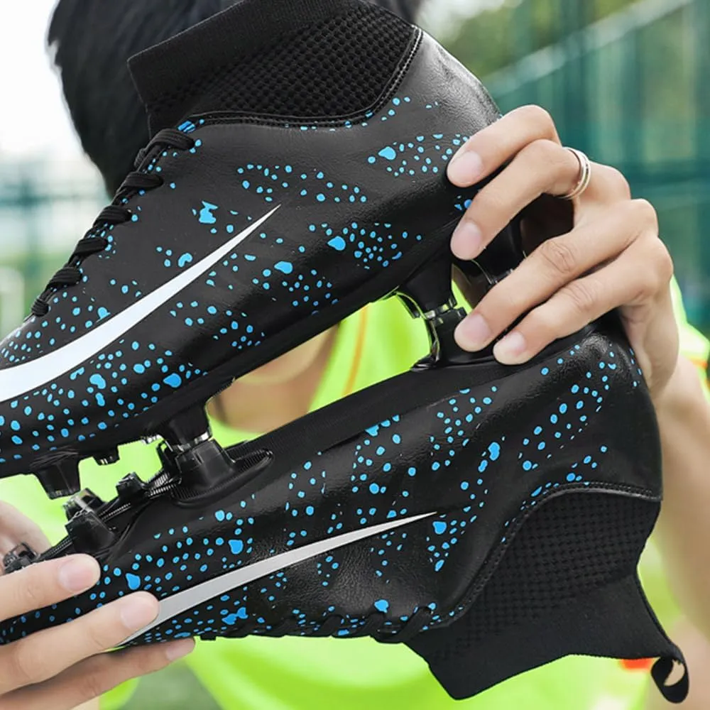 Maylrvjv Men's High-Top Soccer Shoes Big Kids Football Boots Breathable Lightweight Outdoor Indoor Professional Training Sneakers