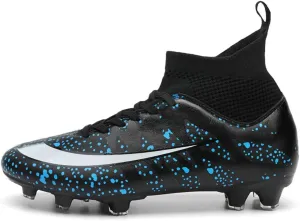 Maylrvjv Men's High-Top Soccer Shoes Big Kids Football Boots Breathable Lightweight Outdoor Indoor Professional Training Sneakers