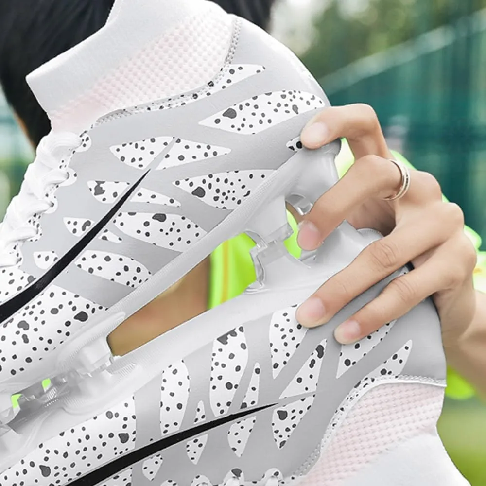 Maylrvjv Men's High-Top Soccer Shoes Big Kids Football Boots Breathable Lightweight Outdoor Indoor Professional Training Sneakers