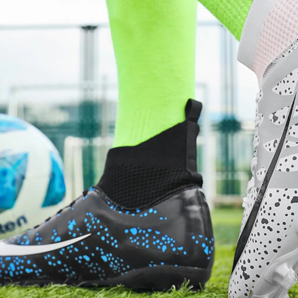 Maylrvjv Men's High-Top Soccer Shoes Big Kids Football Boots Breathable Lightweight Outdoor Indoor Professional Training Sneakers