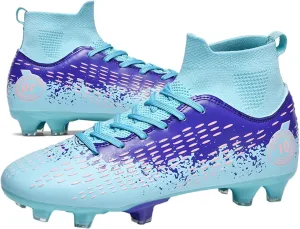 MEBAMY Men's Soccer Shoes Cleats High-Top Football Boots for Kids Outdoor Professional Training Athletic Turf Sneaker