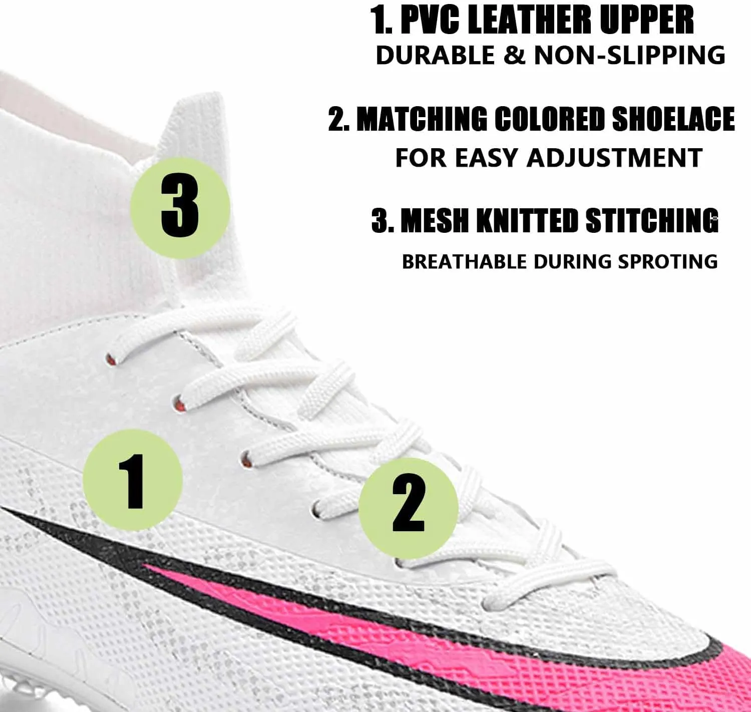 MEBAMY Soccer Cleats for Mens Rubber Sole Football Boots Comfortable Outdoor Soccer Shoes for Women Non-Slip Speed Leather Football Boots
