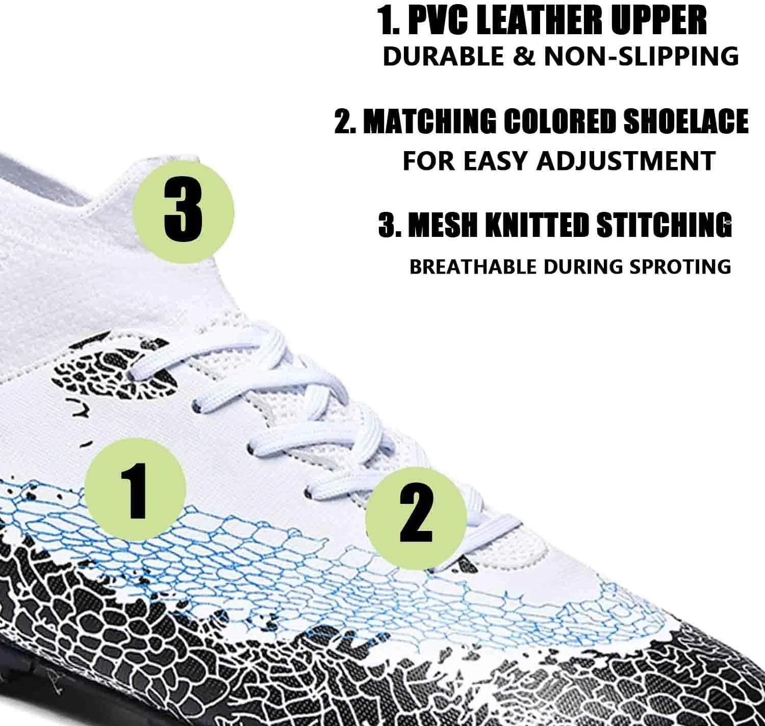 MEBAMY Soccer Cleats for Mens Rubber Sole Football Boots Comfortable Outdoor Soccer Shoes for Women Non-Slip Speed Leather Football Boots