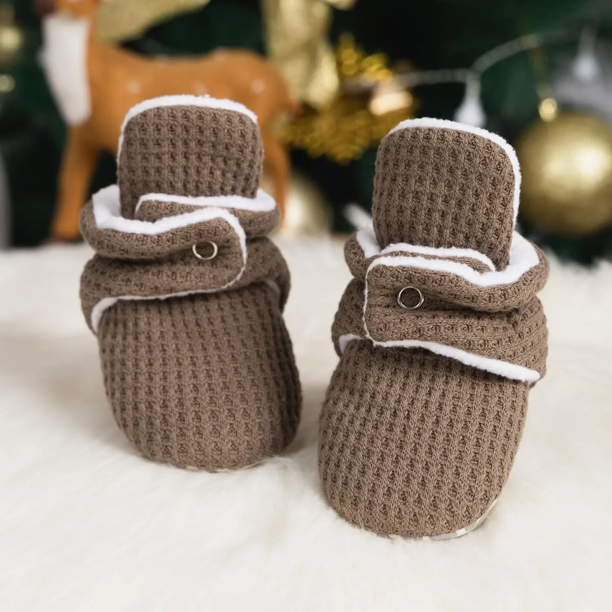 Meckior Newborn Infant Baby Girls Boys Warm Fleece Winter Booties First Walkers Slippers Shoes