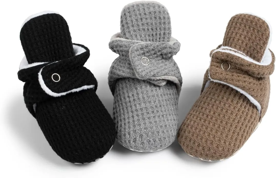Meckior Newborn Infant Baby Girls Boys Warm Fleece Winter Booties First Walkers Slippers Shoes