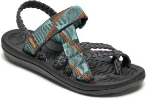 MEGNYA Comfortable Womens Hiking Sandals, Flip Flop Walking Sandals with Arch Support, Athletic Sandals with Hook and Loop Straps for Beach Vacation Adventure