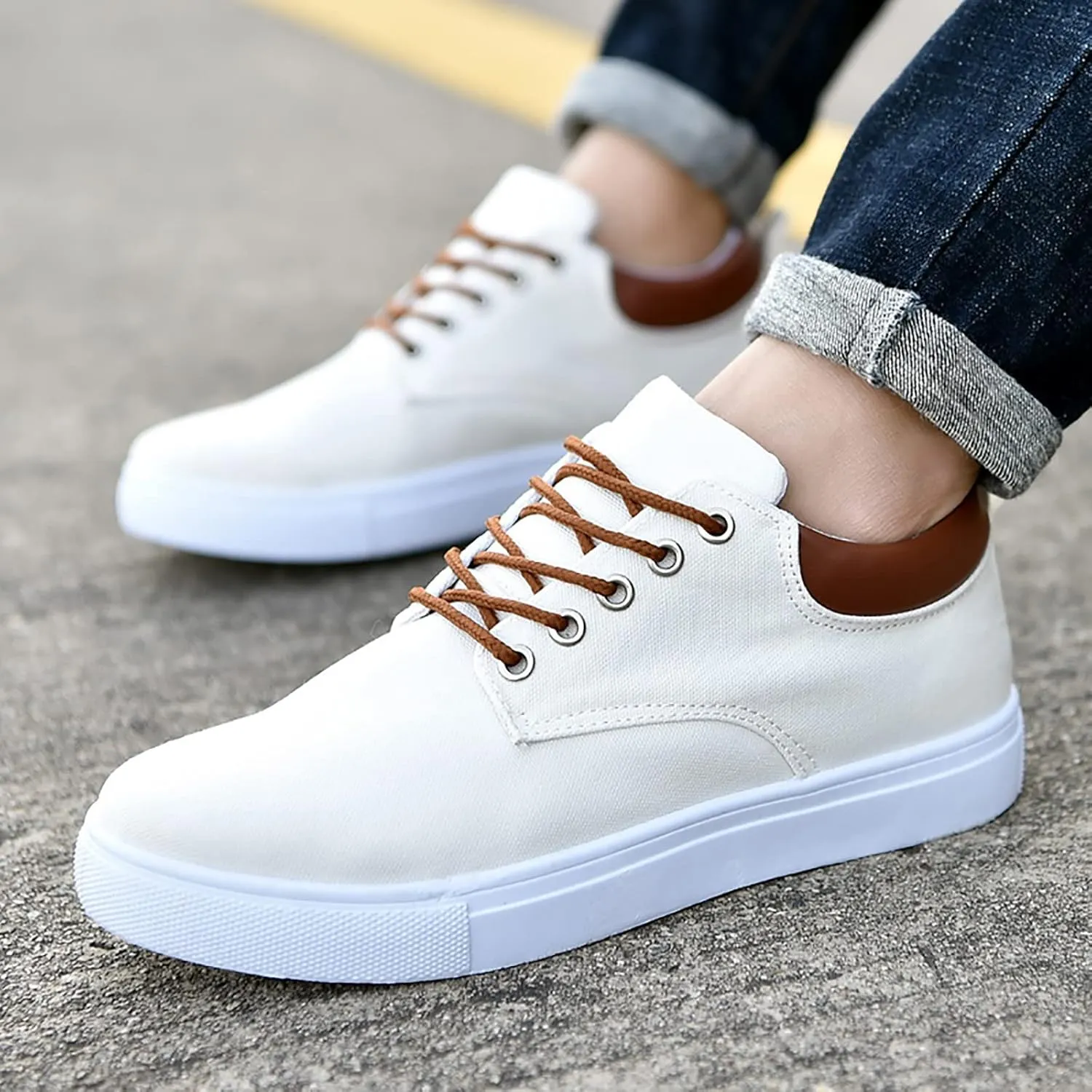 Men Casual Shoes Men Size 7 Men Low Top Canvas Walking Shoes Lace Up Fashion Sneakers Shoes for Men Boots