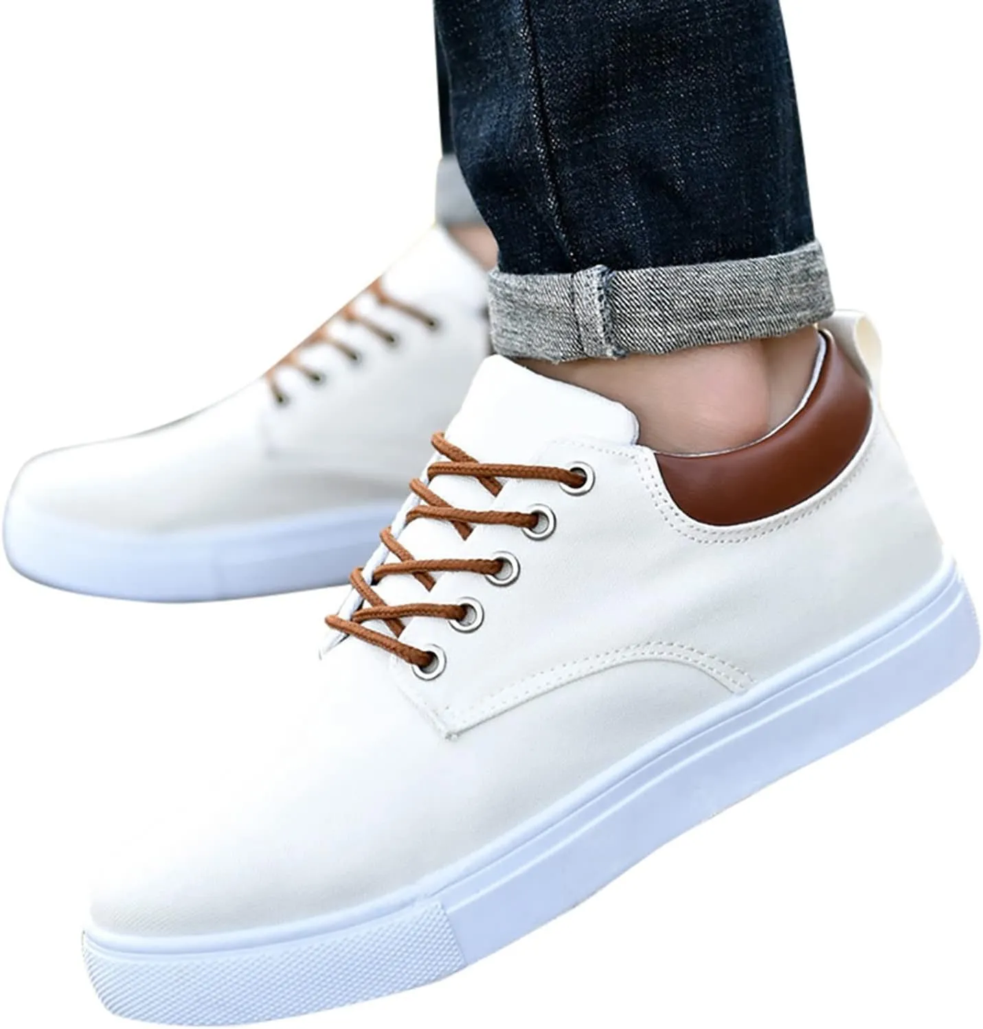 Men Casual Shoes Men Size 7 Men Low Top Canvas Walking Shoes Lace Up Fashion Sneakers Shoes for Men Boots