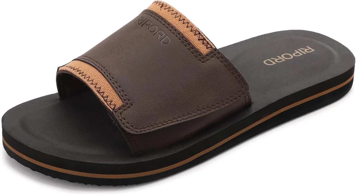 Mens Adjustable Slides Sandals Slip On Sandals Comfortable Athletic Anti-Slip Slides