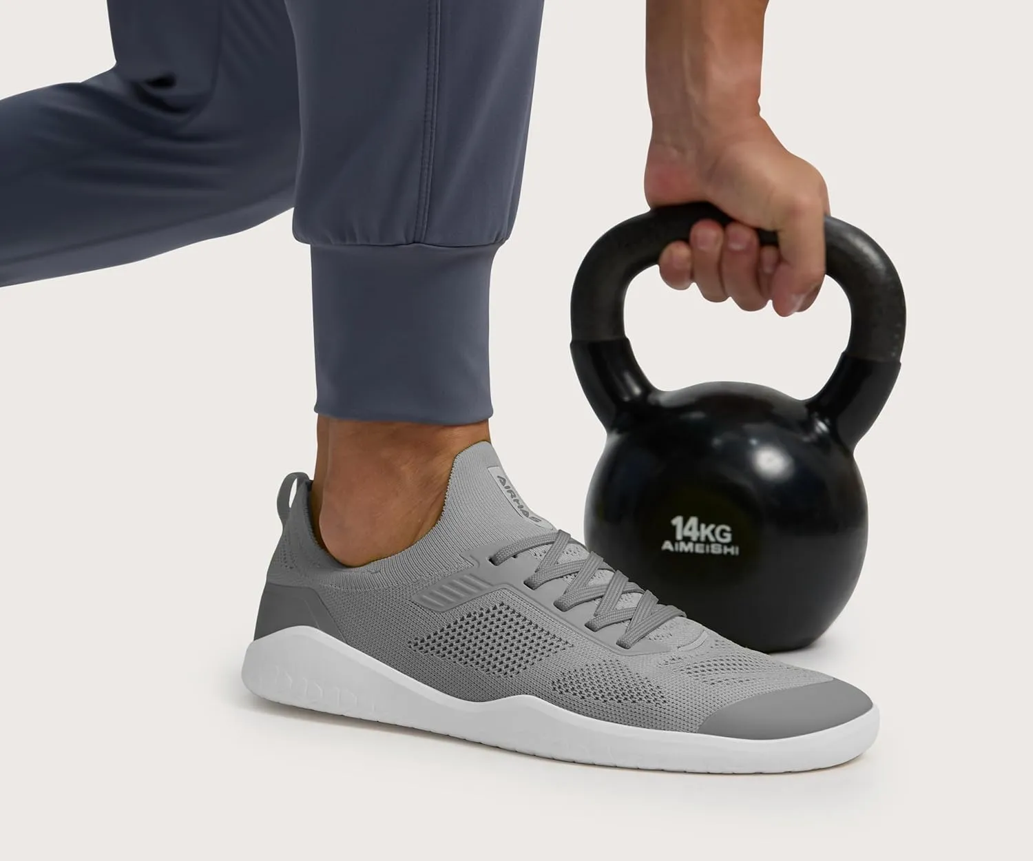 Men's Barefoot Shoes Zero Drop Wide Toe Box Minimalist Gym Shoes for Men Deadlift Cross Training Sneakers