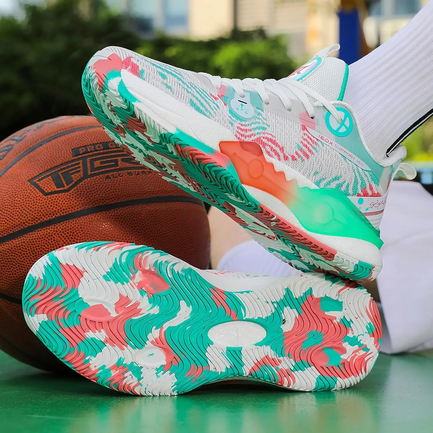 Mens Basketball Shoes Fashion Sneakers Athletic Comfortable Breathable Leightweight Lace-Up Outdoor Non Slip Sport Shoe