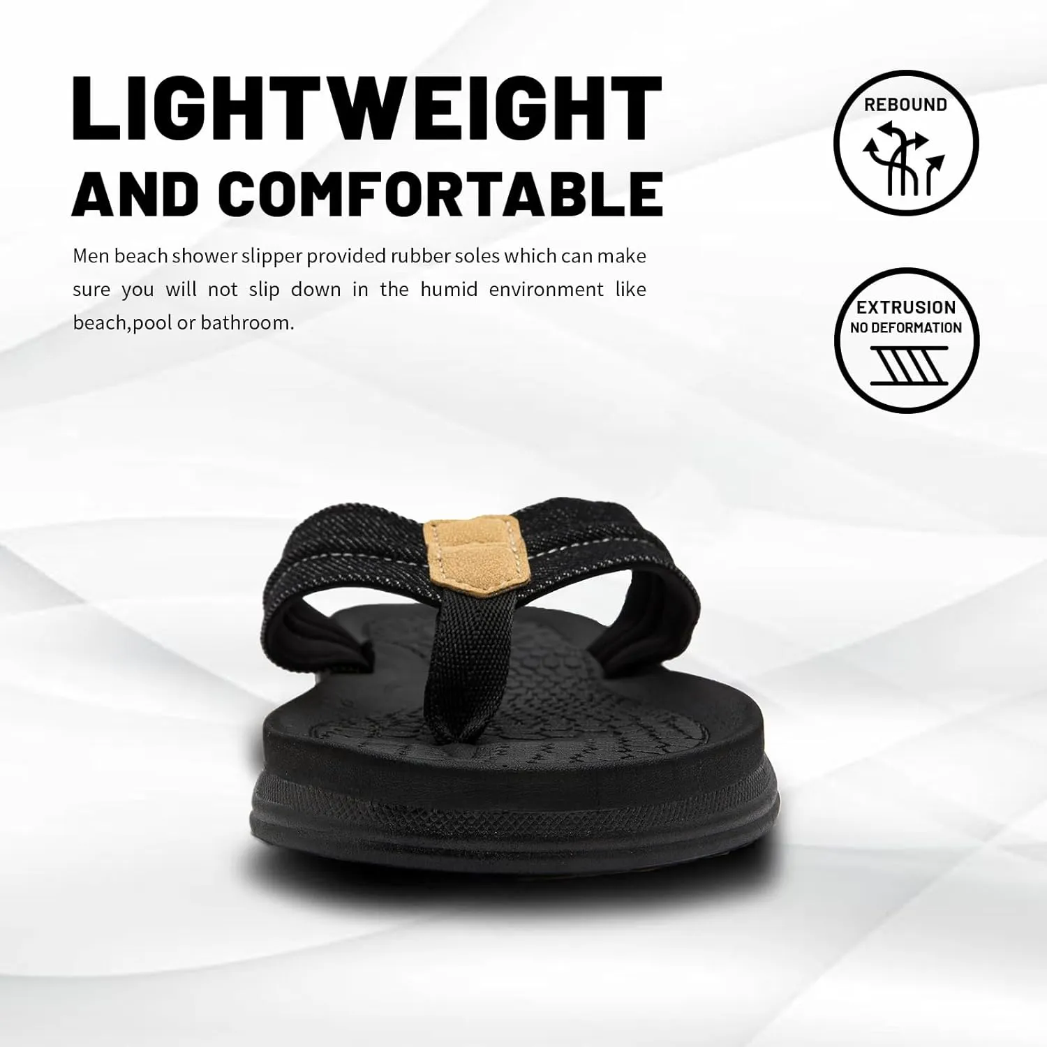 Men's Beach Flip-Flops Comfort Thong Sandal Slippers Summer Outdoor Athletic Slide sandals for men with Soft Cushion