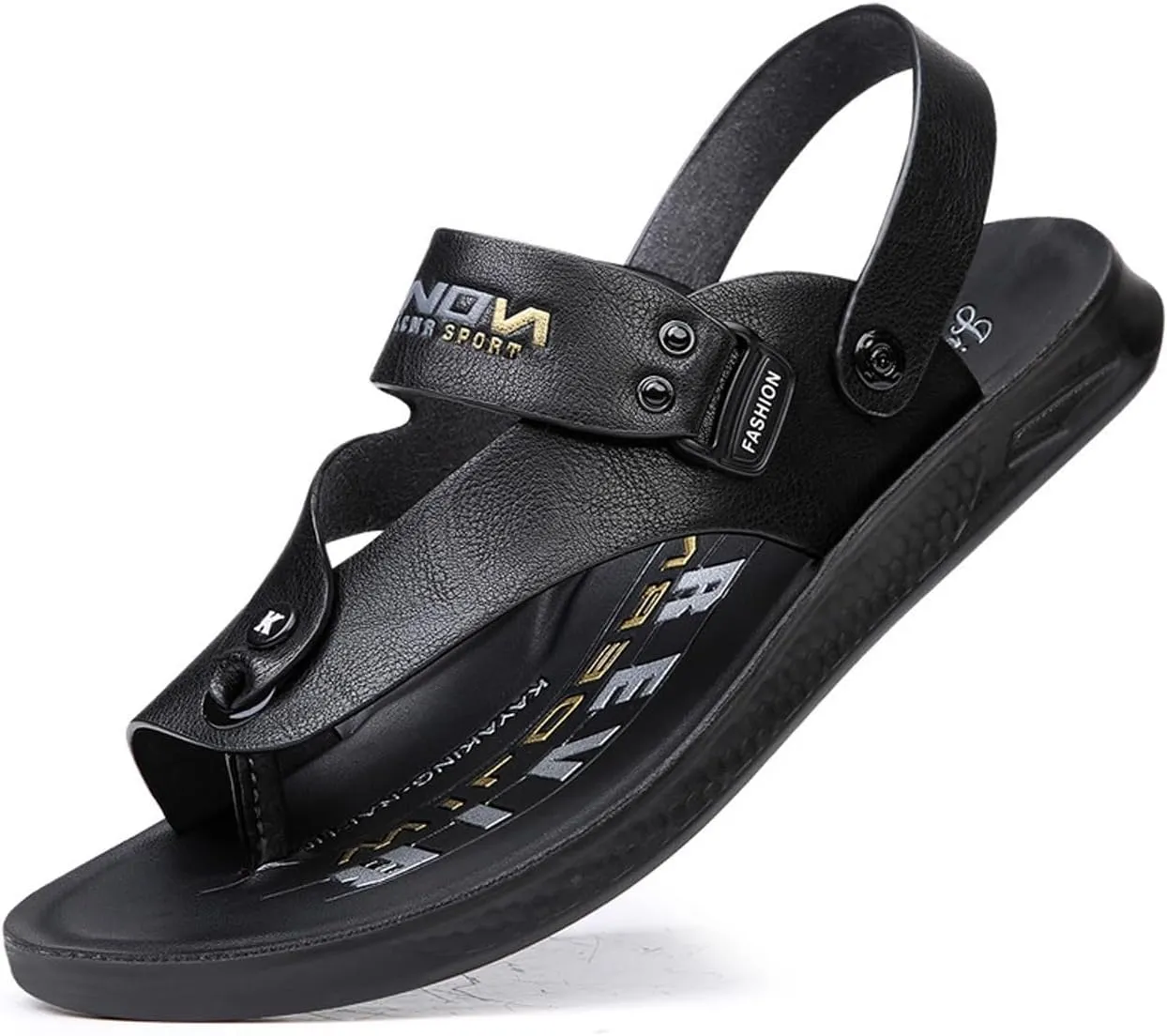 Men's Beach Sandals Summer Lightweight Ring Toe Bunion Flat Slippers, Casual Soft Non-Slip Foot Correction Men's Beach Sandals for Plantar Fasciitis