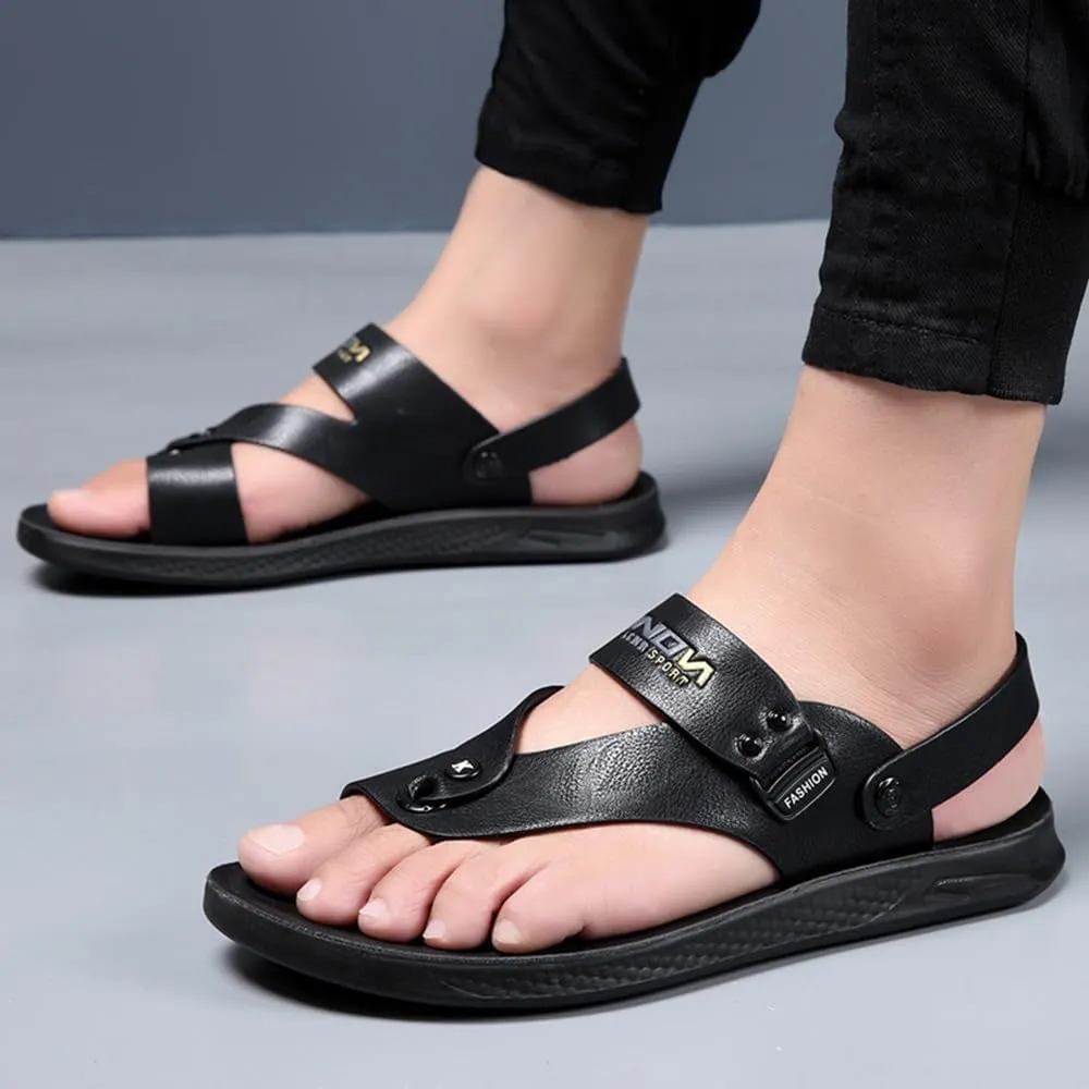 Men's Beach Sandals Summer Lightweight Ring Toe Bunion Flat Slippers, Casual Soft Non-Slip Foot Correction Men's Beach Sandals for Plantar Fasciitis