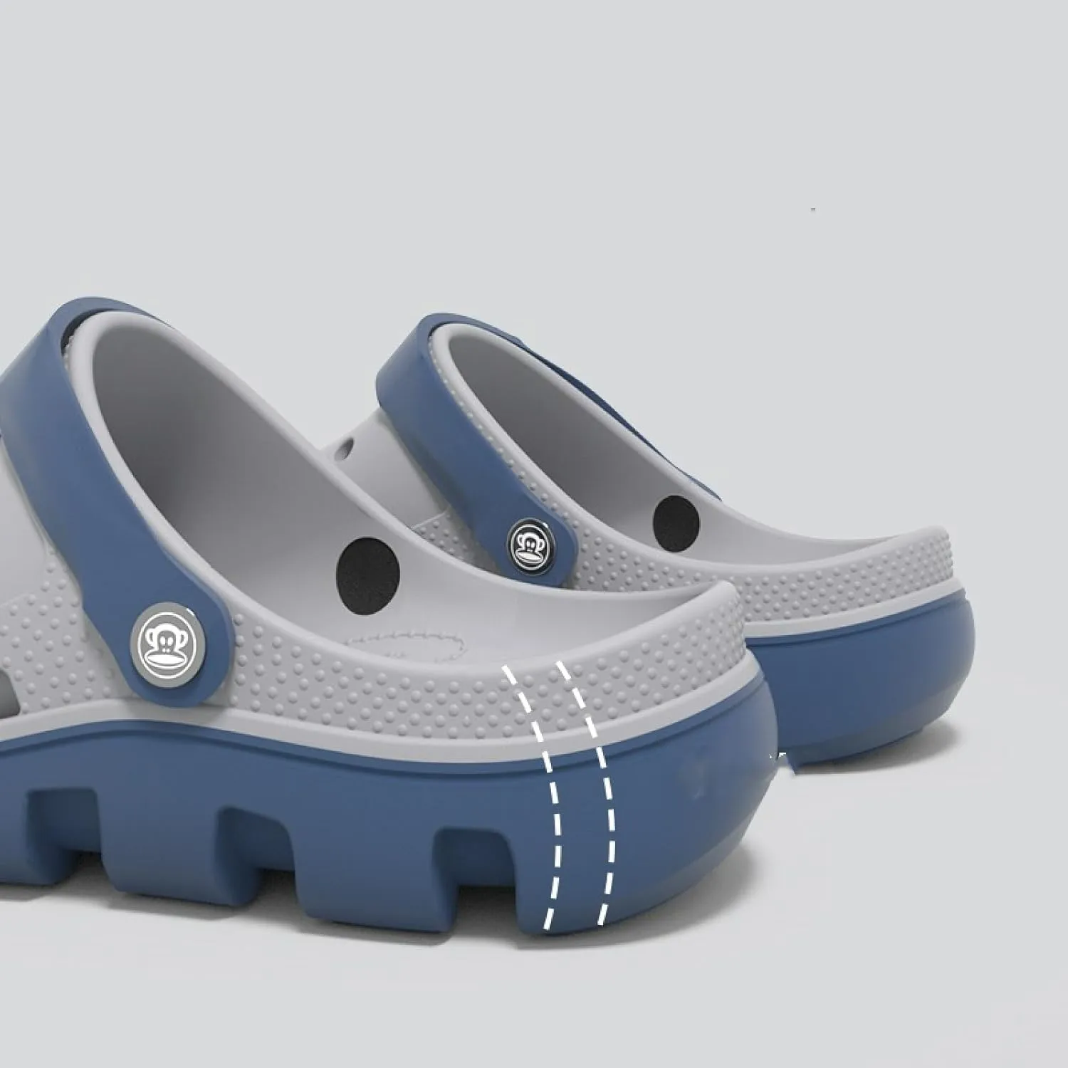 Men's Big Mouth Monkey Cave Shoes Anti-odor Thick-soled Sports Outdoor Flip-flop Non-slip Wear-Resistant Comfortable Slippers Men, 44/45, Night Paris Blue