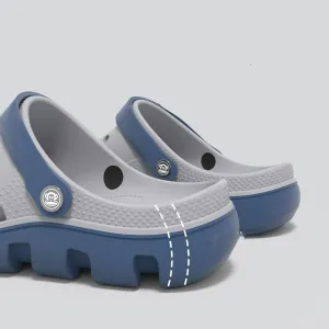 Men's Big Mouth Monkey Cave Shoes Anti-odor Thick-soled Sports Outdoor Flip-flop Non-slip Wear-Resistant Comfortable Slippers Men, 44/45, Night Paris Blue