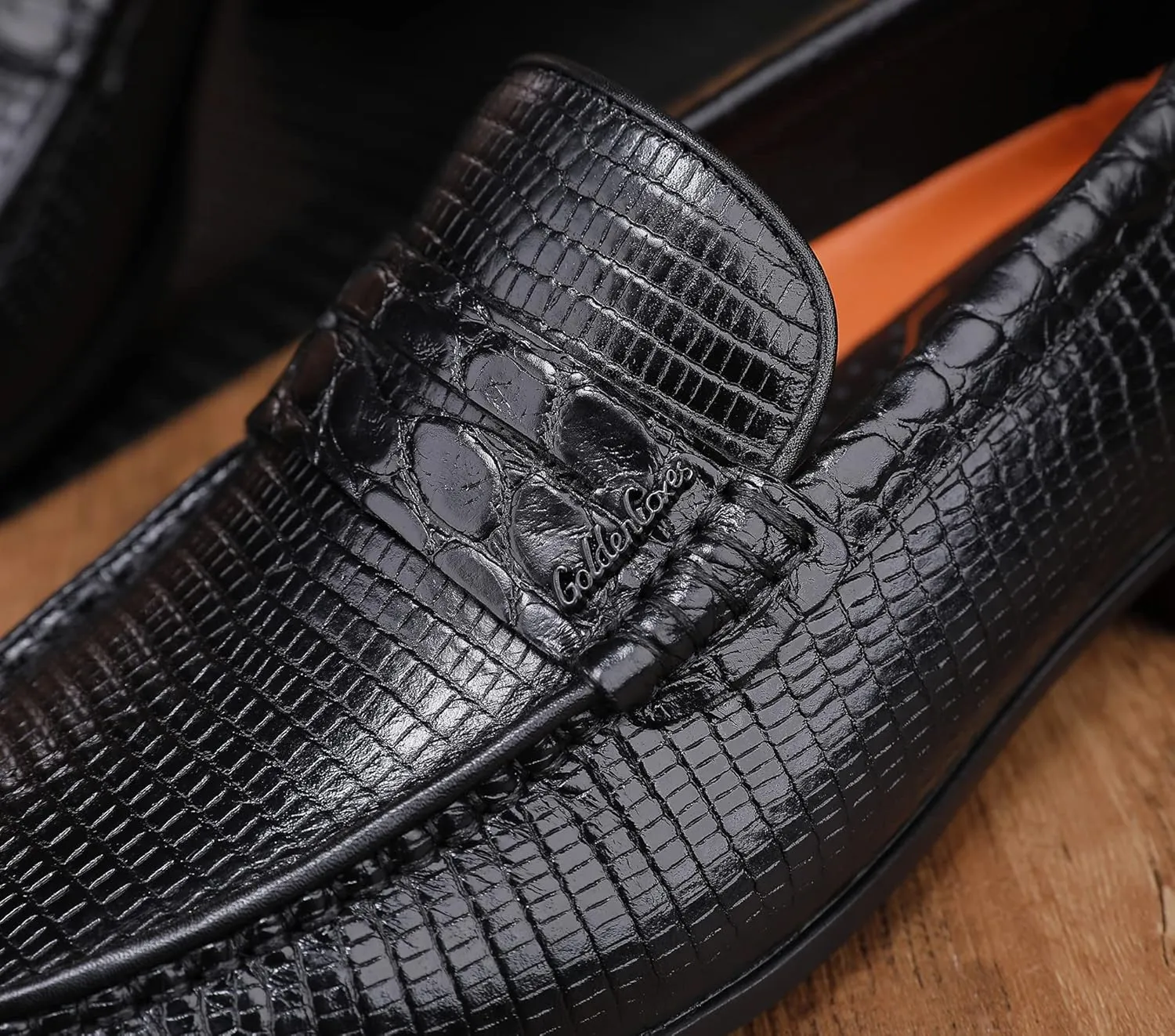 Mens Black Dress Shoes Featuring Hand Finishes, Classic Loafers Leather Slip-on Penny Party Wedding Shoes for Men