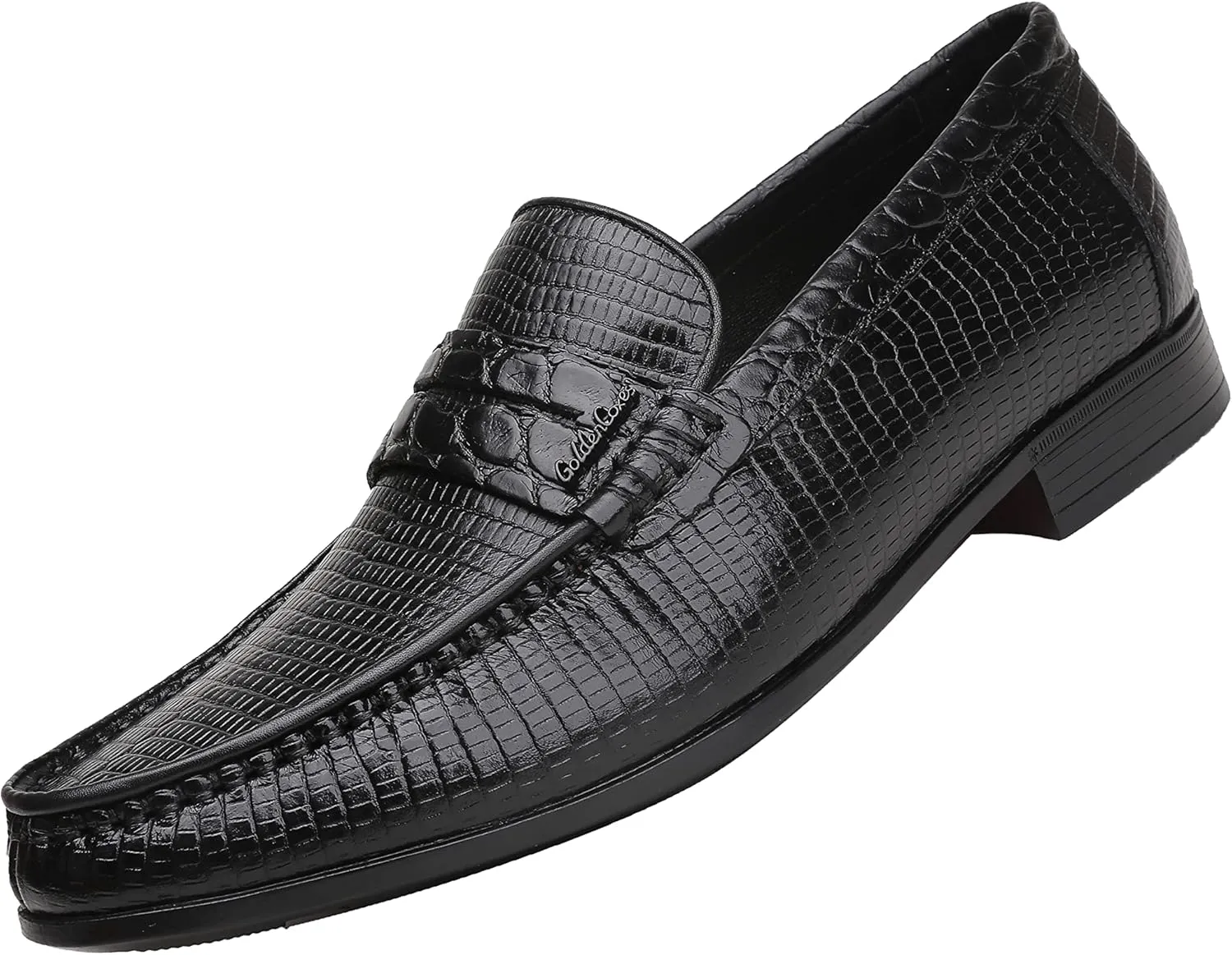 Mens Black Dress Shoes Featuring Hand Finishes, Classic Loafers Leather Slip-on Penny Party Wedding Shoes for Men