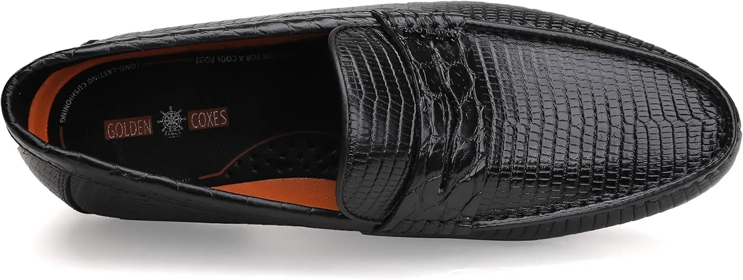 Mens Black Dress Shoes Featuring Hand Finishes, Classic Loafers Leather Slip-on Penny Party Wedding Shoes for Men