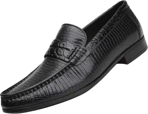 Mens Black Dress Shoes Featuring Hand Finishes, Classic Loafers Leather Slip-on Penny Party Wedding Shoes for Men