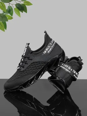 Men'S Breathable Road Running Shoes, Lightweight Sports Sneakers, Lace-Up Closure, Solid Color Fabric Upper,PVC & Rubber Sole, EVA Insole, for Training, Fashion Streetwear, All-Season Comfort,